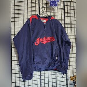 Custom MADE Indians Baseball JACKET Size Medium Blue And Red Tonix